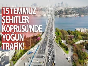 15 Temmuz Şehitler Köprüsü'nde oluşan trafik havadan görüntülendi