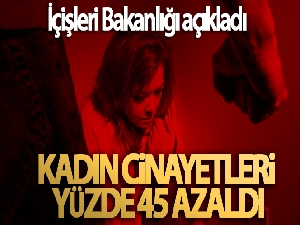 İçişleri Bakanlığı açıkladı! Kadın cinayetleri yüzde 45 azaldı