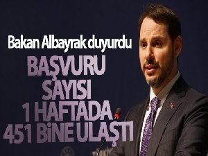Bakan Albayrak duyurdu! Başvuru sayısı 1 haftada 451 bine ulaştı