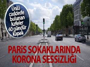 Paris sokaklarında korona sessizliği