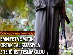 Emniyet ve MİT'in ortak ikna çalışması sonucu 3 terörist teslim oldu