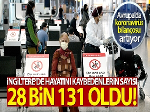 İngiltere'de son 24 saatte korona virüsten 621 kişi öldü