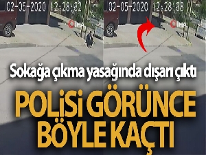 Sokağa çıkma kısıtlamasında hava almak için evden çıktı, polisi görünce kaçtı