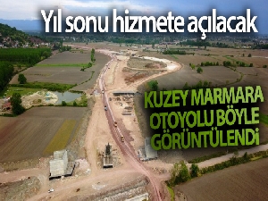 Yıl sonunda hizmete açılacak Kuzey Marmara Otoyolu havadan görüntülendi