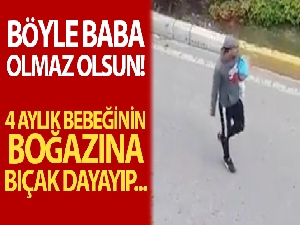 Bebeğini kaçırıp boğazına bıçak dayadı, vurularak yakalandı