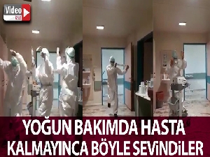 Korona nedeniyle yoğun bakımda hasta kalmayınca sağlıkçılar böyle sevindi
