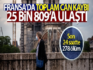 Fransa'da son 24 saatte korona virüsten 278 ölüm