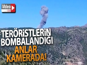 Adıyaman'daki operasyonda teröristlerin bombalandığı anlar kamerada