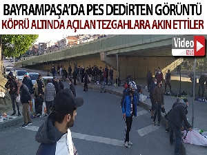 Sosyal mesafeyi hiçe sayıp, köprü altında açılan tezgahlara akın ettiler