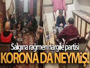 Korona da neymiş... Salgına rağmen nargile partisine polis baskını