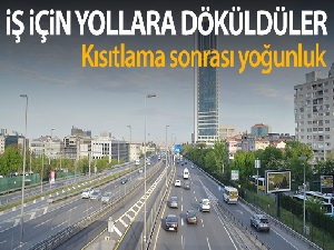 Sokağa çıkma kısıtlaması sonrası işe giden vatandaşlar yollara döküldü