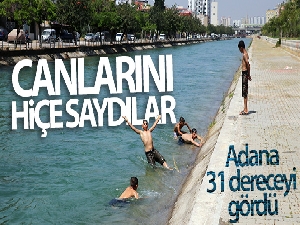 Sulama kanalında serinleyen çocuklara polis engeli