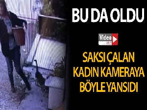 Bu da oldu: İzmir'de bir kadın saksı çalarken kameraya yakalandı