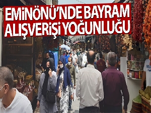 Eminönü'nde bayram alışverişi yoğunluğu
