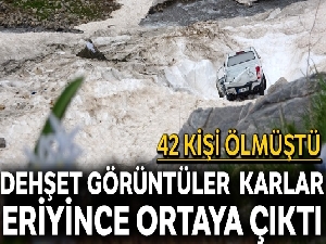Çığ faciasında kar altında kalan araçlar karların erimesiyle ortaya çıktı