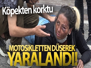 Köpekten korkan kadın motosikletten düşerek yaralandı