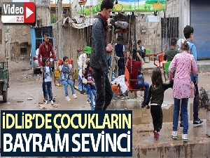 İdlib'de çocukların bayram sevinci