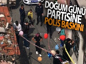 Sokakta düzenlenen doğum günü partisine polis baskını