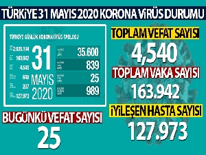 Sağlık Bakanlığı: 'Son 24 saatte korona virüsten 25 kişi hayatını kaybetti'