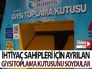 Giysi toplama kutusunu soydular