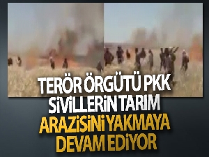 Terör örgütü YPG/PKK, sivillerin tarım arazisini yakmaya devam ediyor