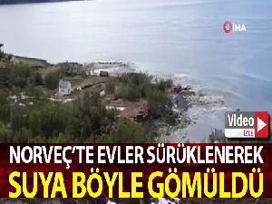Norveç'te toprak kayması sırasında 8 ev sürüklenerek suya gömüldü