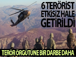 Irak kuzeyinde ve Mardin Ömerli ilçesi kırsalında toplamda 6 terörist etkisiz hale getirildi