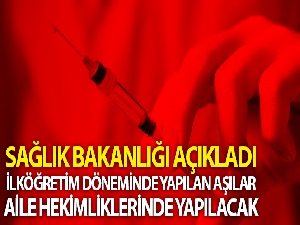 Aşılama takviminde değişiklik