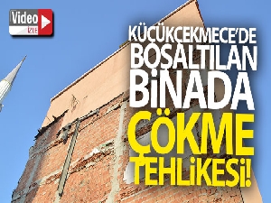 Çökme tehlikesi olan ve boşaltılan iki binanın kolonlarından gelen sesler mahalleliyi tedirgin etti