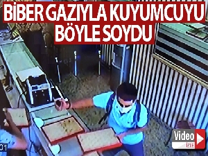 Kartal'da biber gazlı kuyumcu soygunu kamerada