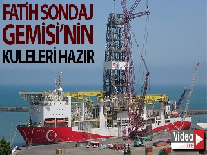 Fatih Sondaj Gemisi'nde kulelerin montajı beklenenden hızlı oldu, son kule de yerine yerleştirildi