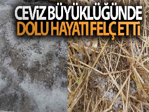 Amasya'da ceviz büyüklüğündeki dolu, tarım alanlarını vurdu