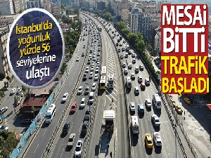 İstanbul'da akşam saatlerinde trafik yoğunluğu