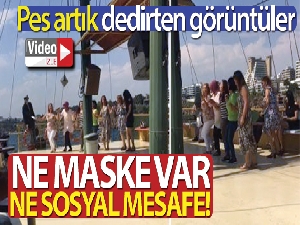 Antalya'da teknede sosyal mesafesiz eğlence!