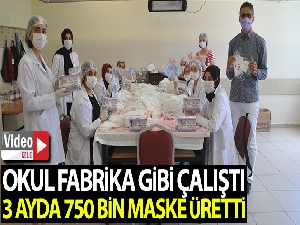 Okul fabrika gibi çalıştı, 3 ayda 750 bin maske üretti