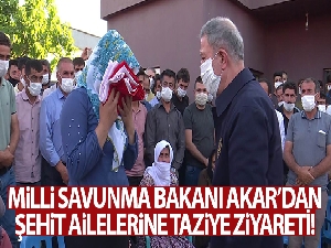 Milli Savunma Bakanı Akar'dan şehit işçilerin ailelerine taziye ziyareti