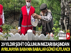 29 yıldır şehit oğlunu mezarını bırakmayan ve köyde tek kalan babaya “Babalar Günü” sürprizi