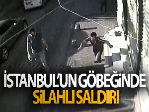 İstanbul'un göbeğinde silahlı saldırı kamerada