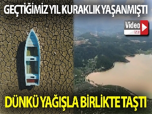 Geçtiğimiz yıl sonu kuraklık yaşanmıştı, dünkü yağışla birlikte taşan Gölbaşı Göleti böyle görüntülendi