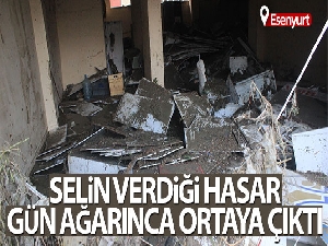 Esenyurt'ta selin verdiği hasar gün ağarınca ortaya çıktı