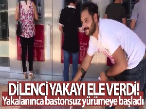 Dilenci yakalanınca bastonsuz yürümeye başladı