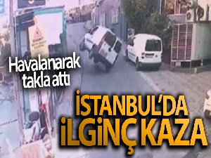 İstanbul'da ilginç kaza kamerada
