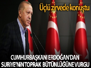 Cumhurbaşkanı Erdoğan, 'Türkiye-Rusya-İran Üçlü Zirvesi'nde konuştu