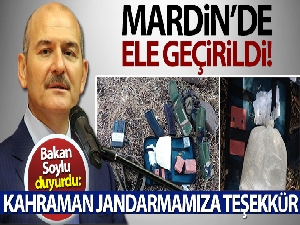 Bakan Soylu duyurdu: Mardin'de büyükşehirlere gönderilmek üzere patlayıcı madde ele geçirildi