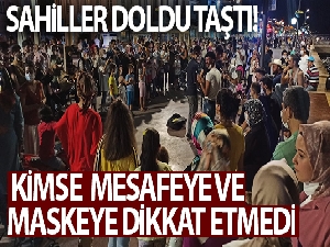 Sahiller doldu taştı, kimse mesafeye ve maskeye dikkat etmedi