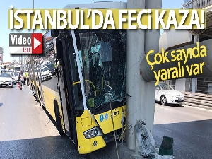 İETT otobüsü metrobüs köprüsüne çarptı: 19 yaralı
