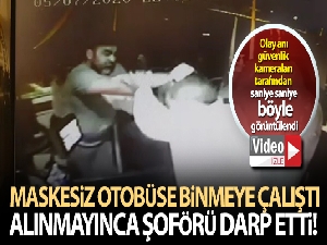 Maske yüzünden otobüs şoförünü darp etti