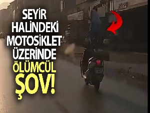 Seyir halindeki motosiklet üzerinde ölümcül şova polisten ceza