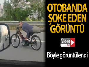 Otobanda şok eden görüntü