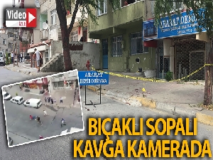 Bıçak ve sopların kullanıldığı tekme tokat kavga kamerada